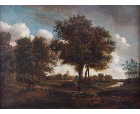 NORWICH SCHOOL, 19TH CENTURYFigures on a country lane, a windmill beyond
oil on canvas
52 x 70cm
frame size 69cm x 87cmCondit
