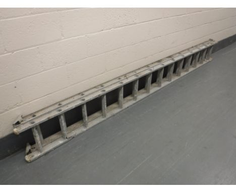 An aluminium extension ladder 