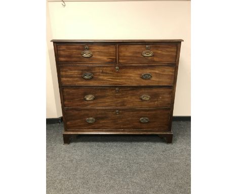 A Victorian five drawer chest on bracket feet, width 126 cm 
