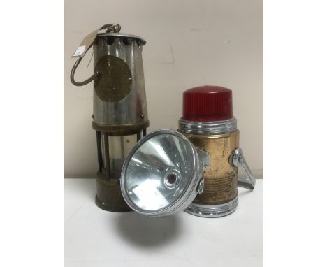 A Eccles Protector miner's lamp and a Pifco lamp 