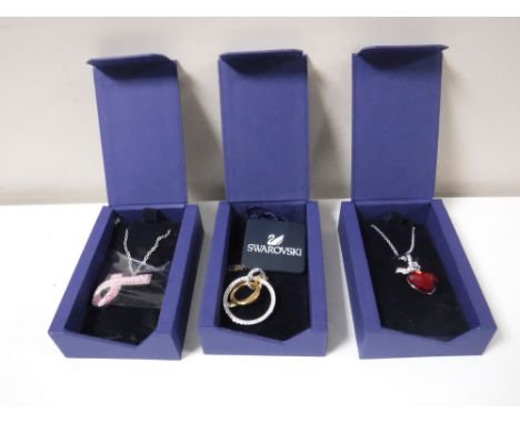 Three boxed Swarovski Crystal necklaces 