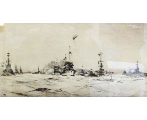 After Frank H Mason (1875-1965) Two etchings "Surrender of the German Fleet", circa 1918, signed in pencil lower right and wi