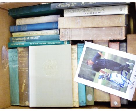 Various books relating to sport including golf, rugby, cricket and hunting, including:- Lonsdale Library, "The Game of Cricke