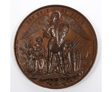 Volunteer Movement, a most attractive AE medallion commemorating their 21st Anniversary. Obverse Queen Victoria slightly faci