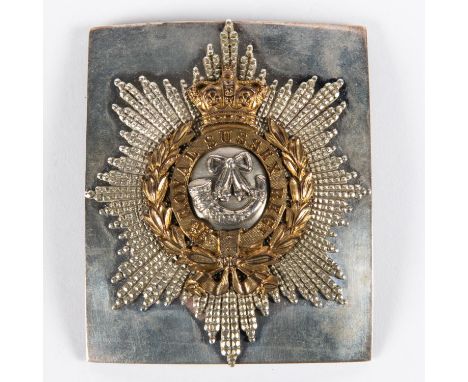 A good rectangular silver shoulder belt plate of the Sussex Light Infantry Militia, HM Birmingham 1830 with maker's mark "J&a
