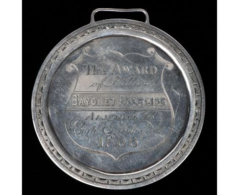 Loyal Islington Volunteers: a large silver medal, obverse Soldier with camp scene behing, pennant engraved "Pro Patria Mori",