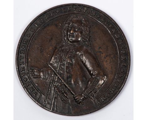 Admiral Vernon/ Porto Bello medallion 1739, obverse: half length portrait of Vernon, slightly to the left, legend "The Britis