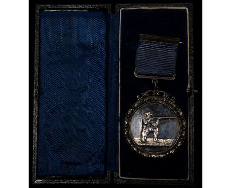 Forfar Volunteer Rifles medal, obverse a kneeling rifleman right, reverse engraved inscription "Presented / To No 2 Compy/ 5t