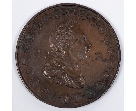 Manchester and Salford Royal Light Horse Volunteers, AE medallion, obverse laureate bust of George III right, G.R. in field, 