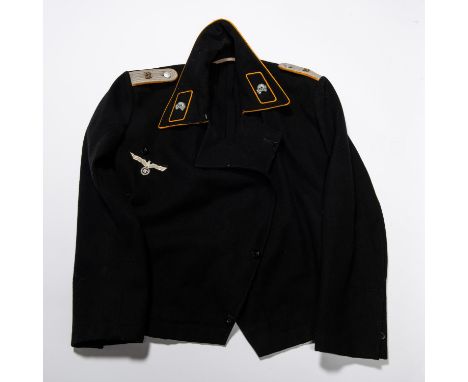 A good Third Reich Panzer officer's blouse, with shoulder boards of the 24th Regiment, "Death's Head" collar patches, GC £400