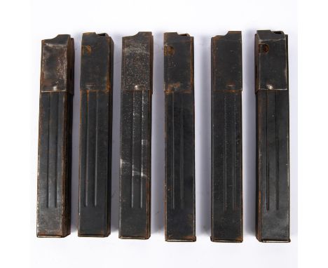 6 Third Reich MP40 type stick magazines. GC (slight rust patches). £60-90 