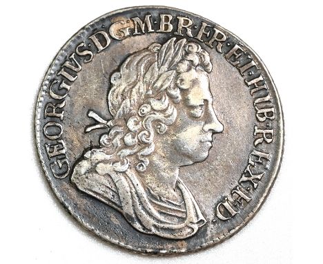 1723 King George I silver South Sea Company Shilling (Bull 1586, ESC 1176, S 3647). Obverse: first laureate draped bust of Ge