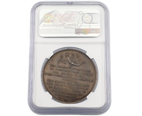 1832 Joshua Scholefield Birmingham Reform Act MP silver medal graded MS 62 by NGC (Eimer 1259, BHM 1577). Obverse: left-facin