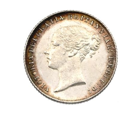 1866 Queen Victoria 'Young Head' silver Sixpence with die number 19 to the reverse (S 3909). Obverse: type A2 Young Head port