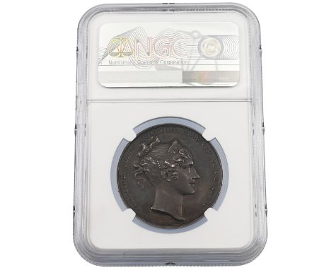 1831 Coronation of King William IV official silver medal graded AU 58 by NGC (Eimer 1251, BHM 1475). Obverse: bare-head right