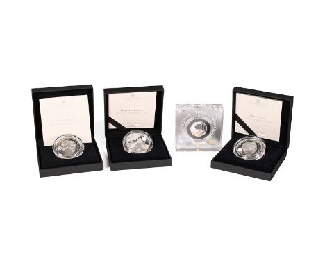 Group of four (4) Royal Mint Harry Potter 25 Years of Magic collection silver proof coins. Includes (1) 2022 Harry Potter 50p