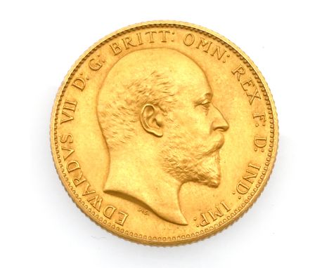 1902 King Edward VII coronation year matte proof 'full' Sovereign (S 3969, Marsh 174A, WR 408). Obverse: bare-head portrait o
