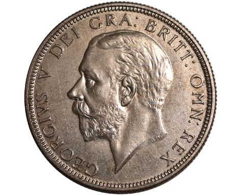 1927 silver proof UK 3rd issue Florin (Two Shillings) of King George V (S 4038). Obverse: Edgar Bertram Mackennal's bare head