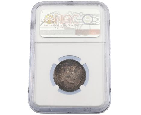 1861 United States silver Seated Liberty 25&cent; Quarter Dollar, graded MS 62 by NGC (KM A64.2). Obverse: Christian Gobrecht