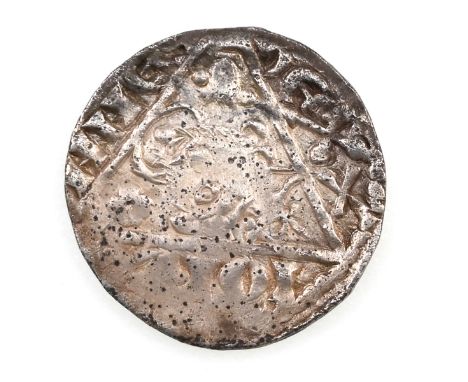 1207-1211 King John Ireland Third 'Rex' Coinage silver Dublin Penny by moneyer Willem (S 6228A). Obverse: facing bust of the 