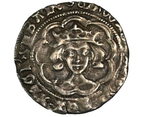 1471-1483 Edward IV Second Reign hammered silver Groat struck at the London mint (S 2096). Obverse: facing portrait with no m