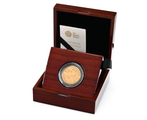 1902 Double Sovereign or gold Two Pound coin issued in King Edward VII's Coronation year. Obverse: George William de Saulles'