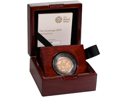 2020 gold proof 'full' Royal Mint Sovereign with George III cypher privy mark to reverse. Obverse: Jody Clark's final definit