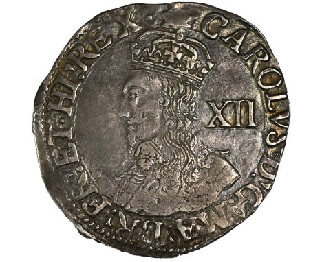 1635-1636 crown mintmark Tower mint under King Charles I hammered silver group D Shilling (S 2791). Obverse: crowned royal po