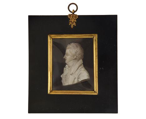Samuel&nbsp;Andrews (1767-1807)&nbsp;- Portrait Miniature of a Gentleman,&nbsp;profile, in coat and cravat, rectangular, 80 x