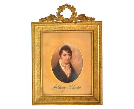 Attributed to George&nbsp;Engleheart (1750-1829) - Portrait Miniature of a Man called Anthony&nbsp;Rhudde,&nbsp;bust length i