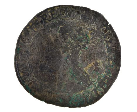 Ireland, Elizabeth I, Base Silver Shilling, 1st coinage, mm rose, 8.6gm, (ex-Seaby 50/- 1963), weak at portrait as usual, fin