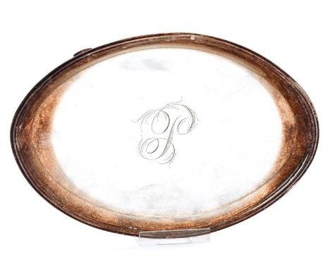 A George III oval silver teapot stand, with readed rim and plain feet, 17cm l, by James and Elizabeth Bland, London 1798, 3oz