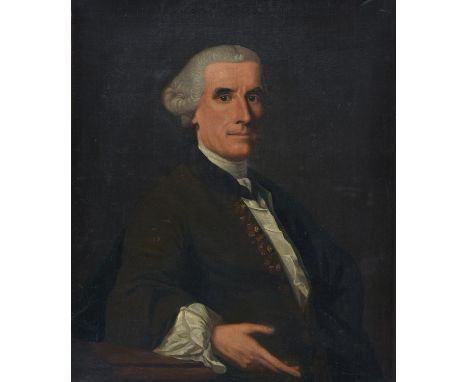 Follower of Alan Ramsay ‘ Portrait of a Gentleman of the Stewart family of Baulchin Perthshire, half length, in a dark brown 