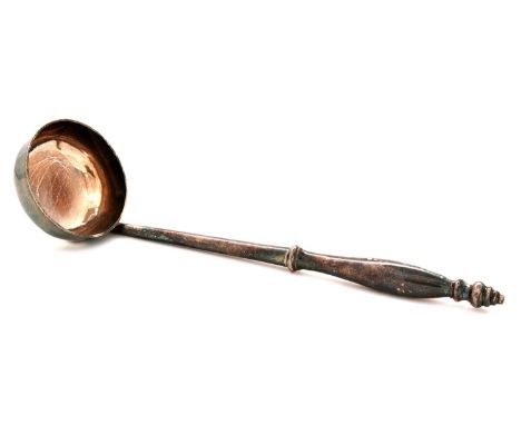A Scottish Victorian silver punch ladle, with plain circular bowl with baluster handle, 22cm l, by J &amp; W Marshall, Edinbu