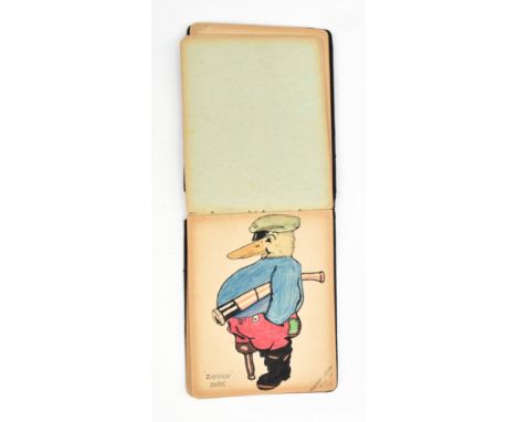 An early 20th century 1920s autograph sketchbook belonging to Lilias Sibbald, Innerleithen, Scotland. Bound in contemp. full 