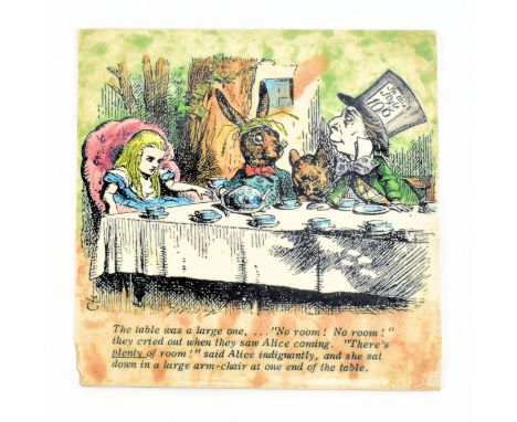 H. R. Johnson - a mid century c1960s kitchen ceramic tile after the illustrations by John Tenniel from Lewis Carroll's Alice 