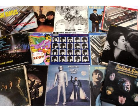 Collection Beatles Associated (23) and Rolling Stones (15) Records. To include: The White Album x2, collection of Oldies x2, 