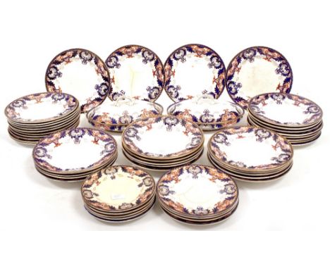 A SELECTION OF VINTAGE ROYAL CROWN DERBY IMARI PATTERNED PART DINNER SERVICE to include two tureens, soup bowls, dinner plate