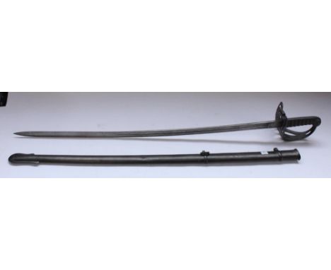 C19th Wilkinson style officers sabre with Light Infantry insignia to crossguard and fullered blade, with shagreen handle. Bla