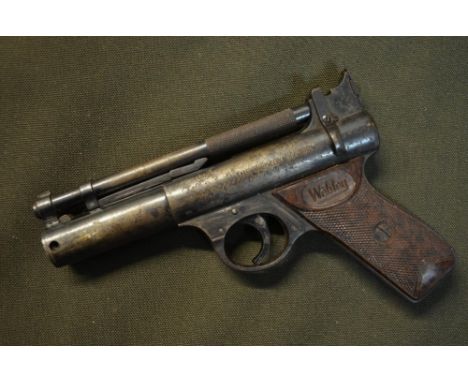 A Webley Senior vintage .22 over lever air pistol in working order. 