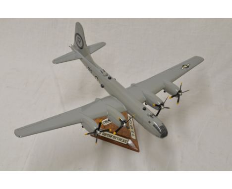 Hand crafted wooden mahogany model of US AAF B29 super fortress Enola Gay the atomic bomber by Hand Crafted Models, L44cm 