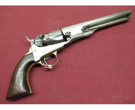 A rare Metropolitan Arms Company .36 cal police model 5 shot single action percussion revolver with 6 1/2" cylindrical barrel