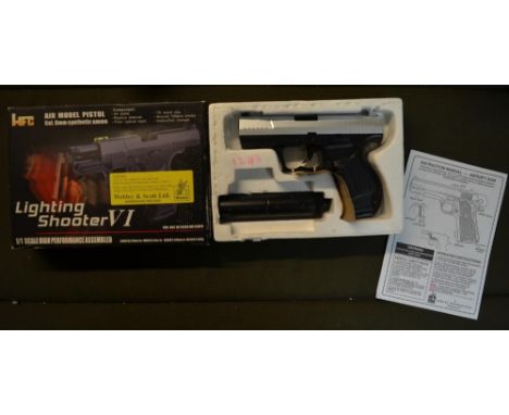 An HFC Lighting Shooter VI 6mm pull back action spring operated pellet gun. 