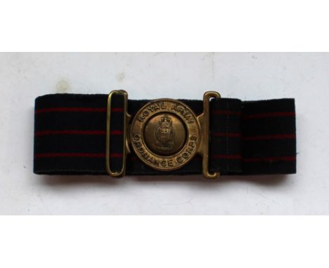 Royal Army Ordnance Corps stable belt with brass buckles and fixings 