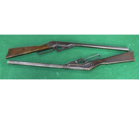 A pair of vintage marksmen king under leaver air rifles for spares and repair 