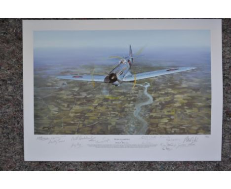 "Mission Accomplished", unframed limited edition print (138/150) by Philip E West, signed in pencil by the artist and 14 ex W
