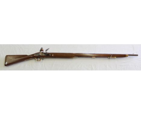 Percussion cap musket with folding ladder sight (no markings), ramrod missing , total L140cm 