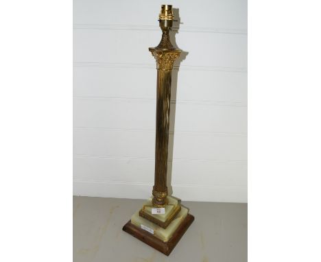 CORINTHIAN COLUMN MOUNTED ON ONYX LAMP BASE