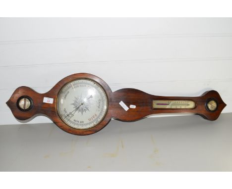 BAROMETER AND THERMOMETER IN MAHOGANY FRAME
