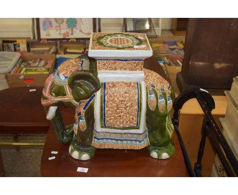 CERAMIC ELEPHANT PLANT STAND, HEIGHT APPROX 44CM